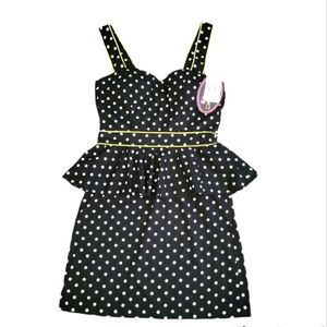 NWT PAPERDOLL VINTAGE STYLE PEPLAM DRESS W/BUILT IN PADDED BRA CUPS SZ. 5